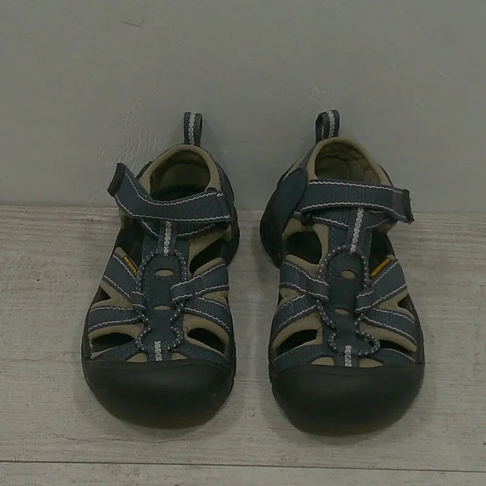 KEEN Kids Hiking Outdoor Sandals Newport Waterproof Gray Blue Size 10 EU 27/28